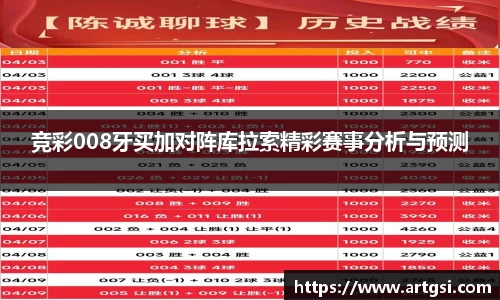 米兰竞彩008牙买加对阵库拉索精彩赛事分析与预测